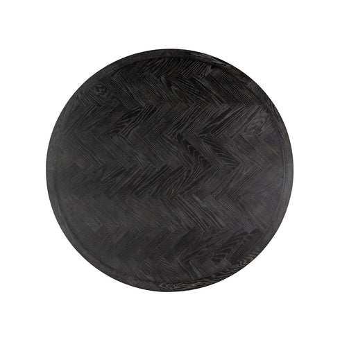 Bonita Parquet Black & Brass Frame Circle 4 Seater Dining Table